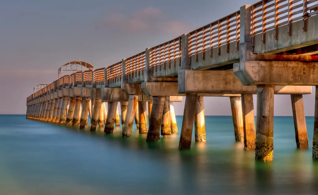 Lake Worth Beach pier at sunset